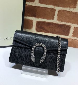 Dionysus Leather Ultra Mini Handbag Black